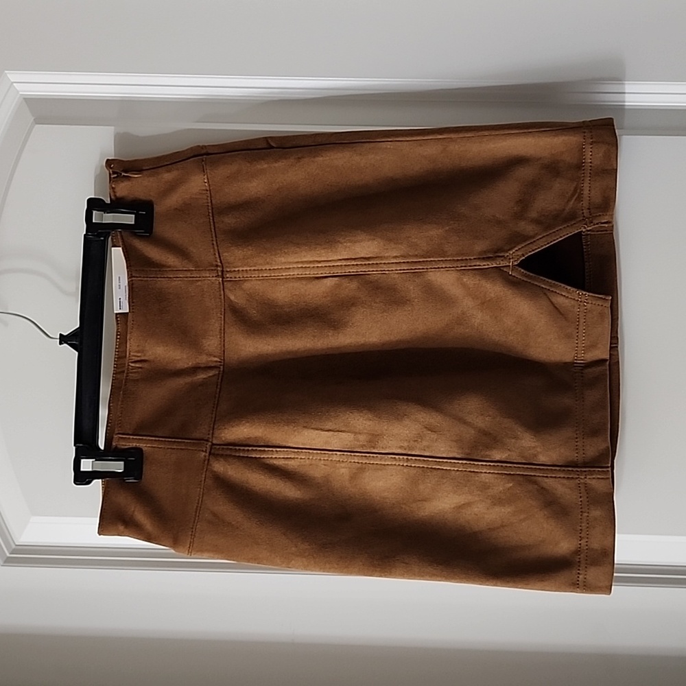 Stunning coffee colored suede mini skirt